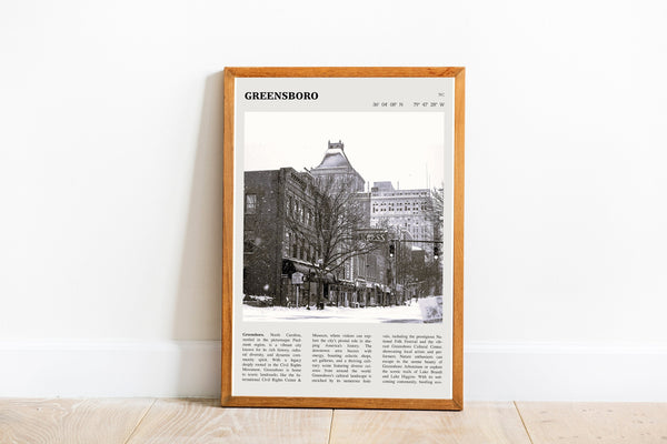 Greensboro North Carolina Wall Art Poster Poster  Black White Greensboro North Carolina Poster Poster  Art Gift 1699669143