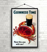 Guinness Time - Crab - Vintage Advertising Poster High Quality Print Photo Wall Art Canvas Cloth Poster 1630587934
