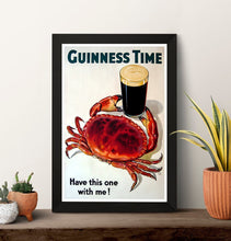 Guinness Time - Crab - Vintage Advertising Poster High Quality Print Photo Wall Art Canvas Cloth Poster 1630587934