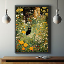 Garden Path with Cat 1916 Painting Poster - Vintage Black Cat Wall Art