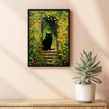 Garden Path with Cat 1916 Painting Poster - Vintage Black Cat Wall Art