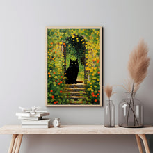 Garden Path with Cat 1916 Painting Poster - Vintage Black Cat Wall Art