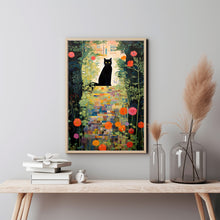 Garden Path with Cat 1916 Painting Poster - Vintage Black Cat Wall Art