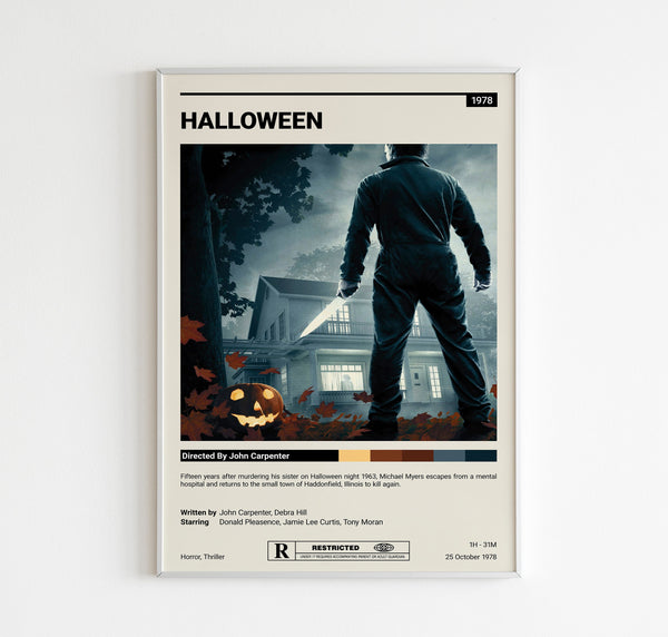 Halloween 1978 movie poster  Halloween Movie Poster  Halloween Poster  Vintage Retro Art Print  Halloween  2 Types  Home decor 1604565299