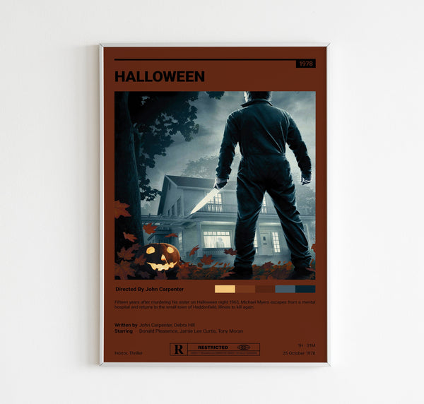 Halloween 1978 movie poster  Halloween Movie Poster  Halloween Poster  Vintage Retro Art Print  Halloween  2 Types  Home decor 1604565299 - Copy