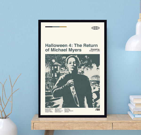 Halloween 4 The Return of Michael Myers Poster, Retro Movie Poster, Abstract Poster, Retro Poster, Minimalist Art, Dad Gifts, Home Decor 1703094261