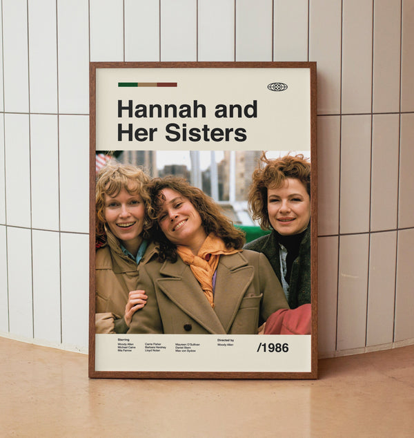 Hannah and Her Sisters Vintage Movie Poster - Woody Allen - Minimalist Midcentury Wall Art Print 1578523306