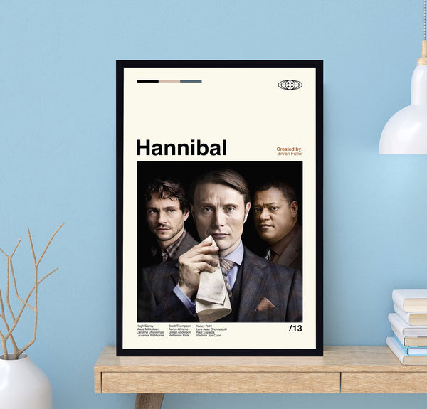 Hannibal Poster, Hannibal Print, Bryan Fuller, Retro Movie Poster, Modern Poster, Retro Poster, Minimalist Art, Vintage Poster, Wall Decor 1719079280