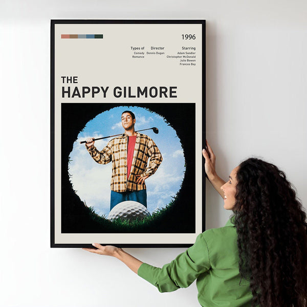 Happy Gilmore Movie Poster  Minimalist  Midcentury Poster  Wall Art Print  Retro Movie Poster 1746677237