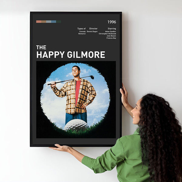 Happy Gilmore Movie Poster  Minimalist  Midcentury Poster  Wall Art Print  Retro Movie Poster 1746677237 - Copy