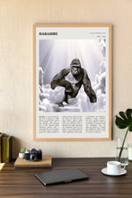 Harambe Gorilla Wall Art Poster  Harambe Gorilla Gladys Porter Zoo Black White Poster  Poster  Art Gift 1651463462
