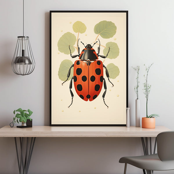 Harlequin Ladybug Poster - Charming Ladybird Wall Art | Versatile Decor for Living Room, Dining, Bedroom, Bathroom | Ideal for Gallery Walls and Kids' Nurseries