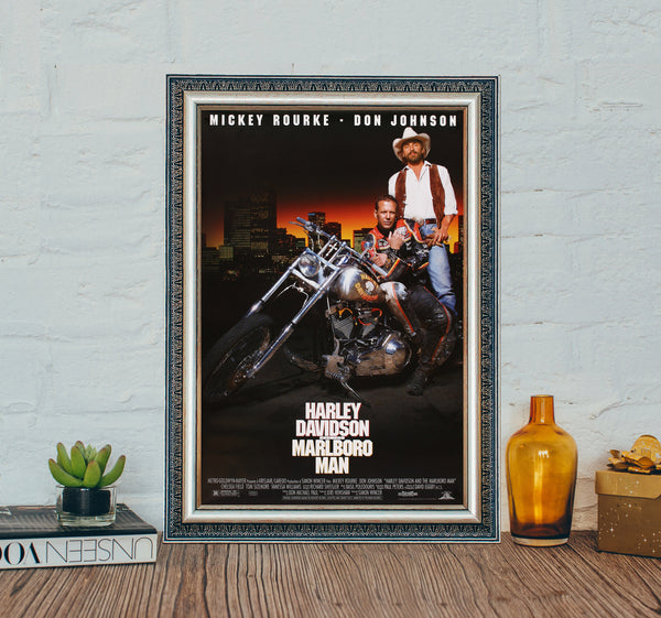 Harley Davidson and the Marlboro Man (1991) Movie Poster Picture Wall Art Decor Vintage Canvas Cloth Photo Print, Holiday gifts 1665972645