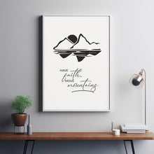 Have Faith Move Mountains Matthew 1720 Inspirational Bible Quote Poster Wall Art, Modern Line Art Christian Scripture Poster