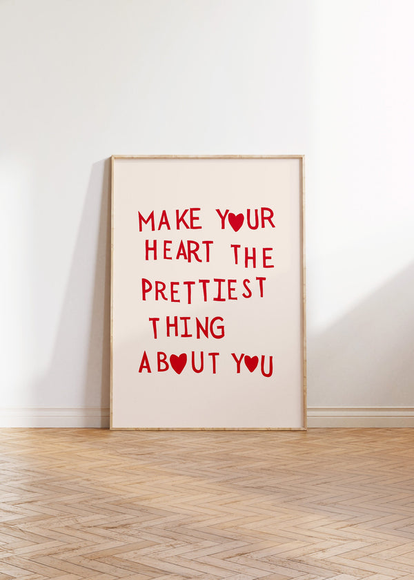 Heart Quote Print Minimalist Heart Poster Aesthetic Living Room Art Love Wall Decor Feminine Art Print Girly Art  Wall Art 1 Print 1519553318