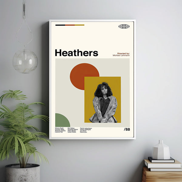 Heathers Poster, Heathers Movie, Michael Lehmann, Mid Century Art, Minimalist Art, Retro Poster, Vintage Poster, Wall Decor