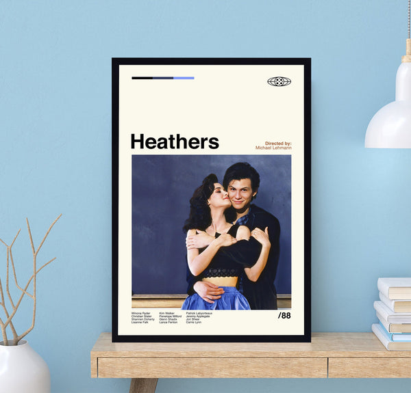 Heathers Movie Poster, Heathers Print, Michael Lehmann, Retro Poster, Midcentury Art, Minimalist Art, Vintage Poster, Modern Art, Wall Decor 1733274571