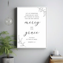 Hebrews 4:16 KJV 'Let Us Therefore Come Boldly' Modern Bible Verse Wall Art - Inspirational Scripture Print for Empowerment and Faith