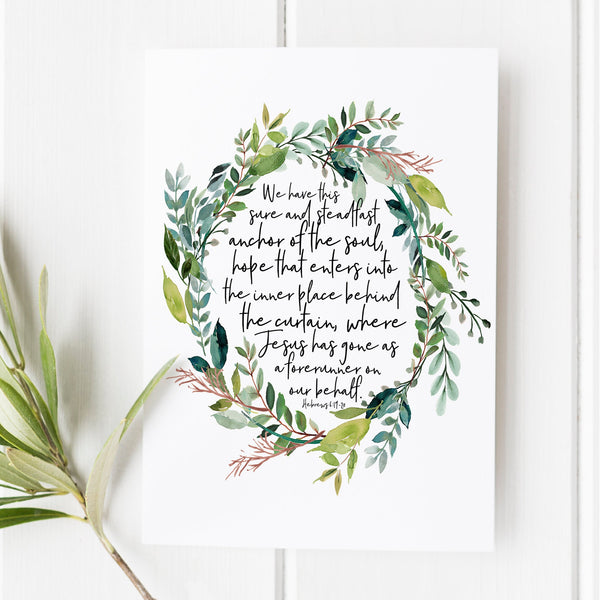Hebrews 619-20 - We Have This Sure and Steadfast Anchor - Bible Verse - Bible verse print - Bible verse gift - Christian Gift 1641136750
