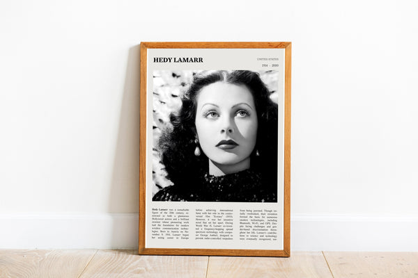 Hedy Lamarr Wall Art Poster Poster Hedy Lamarr Actress  Black White Poster  Poster  Art Gift 1702510097