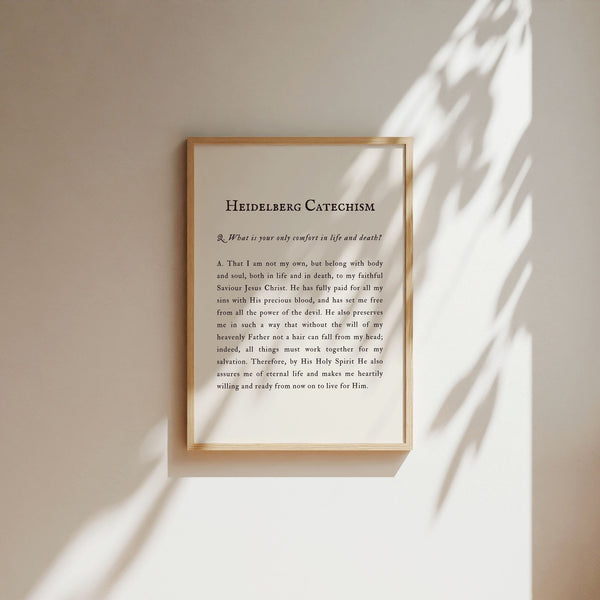 Heidelberg Catechism Question 1 Wall Art, Poster Christian Wall Art, Reformed Christian Wall Art, Encouraging Christian Art Print 1454969996