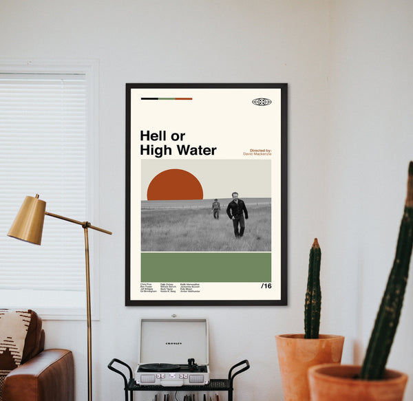 Hell Or High Water Poster, Minimalist Art, Midcentury Art, Retro Poster, Vintage Poster, Retro Print, Wall Art Print, Home Decor, Wall Decor
