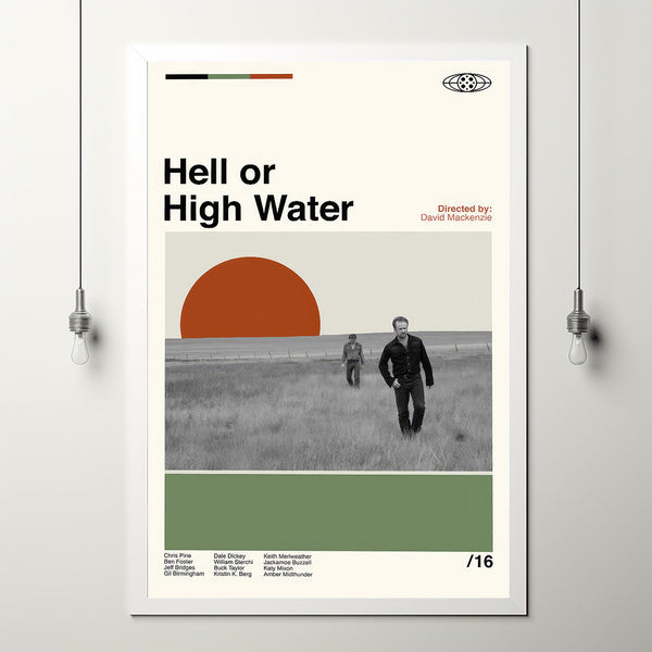 Hell or High Water Poster, David Mackenzie, Minimalist Art, Retro Poster, Vintage Poster, Wall Decor, Living Room Decor