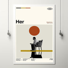 Her - Spike Jonze - Movie Poster - Retro Modern Art - Minimalist Art - Midcentury Art - Vintage Poster - Wall Decor - Gifts for him