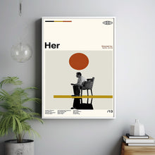 Her - Spike Jonze - Movie Poster - Retro Modern Art - Minimalist Art - Midcentury Art - Vintage Poster - Wall Decor - Gifts for him