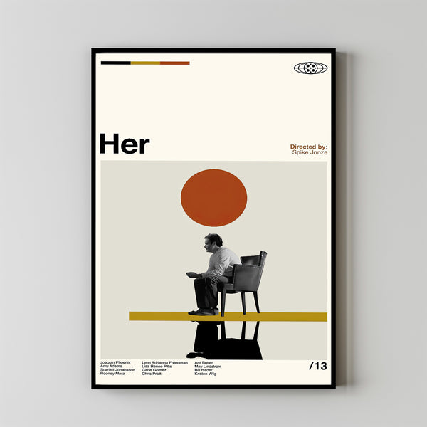 Her - Spike Jonze - Movie Poster - Retro Modern Art - Minimalist Art - Midcentury Art - Vintage Poster - Wall Decor - Gifts for him