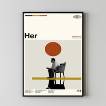 Her - Spike Jonze - Movie Poster - Retro Modern Art - Minimalist Art - Midcentury Art - Vintage Poster - Wall Decor - Gifts for him