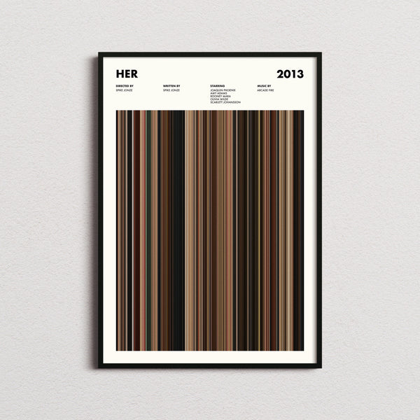 Her Movie Barcode Print, Her Print, Her Poster, Her Wall Art, Her Art Print, Her Frames, Movie Buff Gifts, Film Students 1641832213