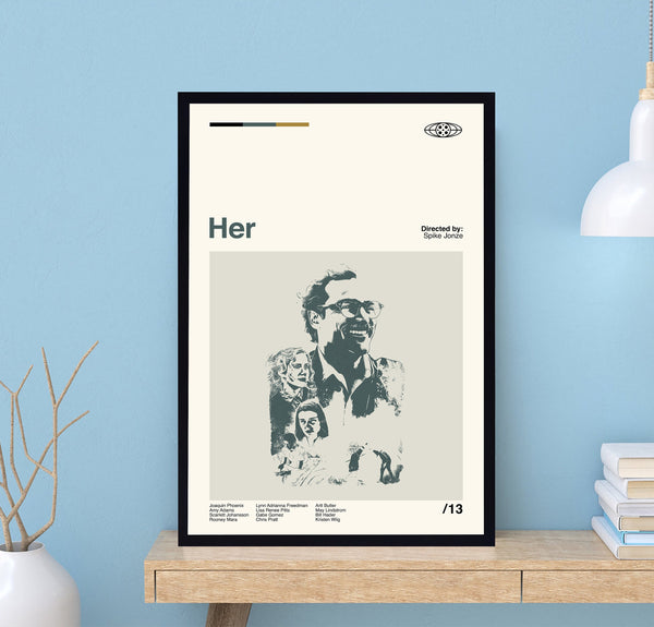 Her Movie Poster, Spike Jonze , Retro Movie Poster, Minimalist Art, Vintage Poster, Modern Art, Wall Decor, Home Decor, Gifts For Him 1703130559