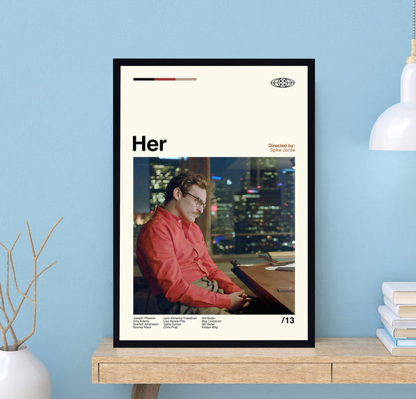 Her Poster, Her Movie Poster, Spike Jonze, Midcentury Art, Minimalist Art, Movie Poster, Vintage Poster, Retro Poster, Wall Decor 1719087870