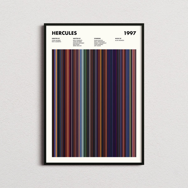 Hercules Movie Barcode Print, Hercules Print, Hercules Poster, Hercules Wall Art, Hercules Art Print, Hercules Frames, Movie Buff Gifts 1627660946