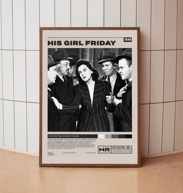 His Girl Friday Poster, Howard Hawks, Minimalist Movie Poster