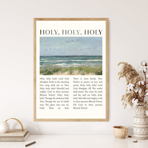 Holy, Holy, Holy Hymn Lyrics Print Canvas Poster Farm Minimalist Vintage Scripture Christian Song Gift Modern Reformed Home Wall Decor Frame 1663634304