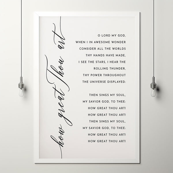 How Great Thou Art Christian Quote Poster - Inspirational Decor for Faith and Worship, Perfect Christian Gift
