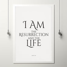 I Am the Resurrection and the Life John 1125 Christian Wall Art Print for Easter Decor, Bible Verse Scripture Poster Poster