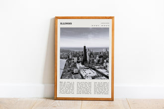 Illinois Wall Art Poster Poster  Illinois Black White Poster  Poster  Art Gift 1681290556