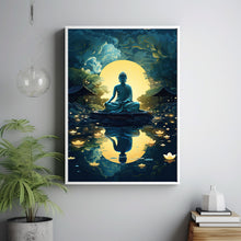 Gautama Buddha Spiritual Poster - Serene Buddha Illustration, Enlightening Wall Art for Meditation and Peace