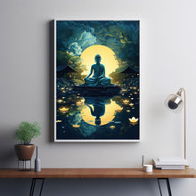 Gautama Buddha Spiritual Poster - Serene Buddha Illustration, Enlightening Wall Art for Meditation and Peace