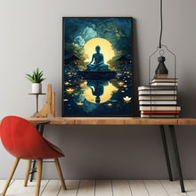 Gautama Buddha Spiritual Poster - Serene Buddha Illustration, Enlightening Wall Art for Meditation and Peace