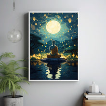 Gautama Buddha Spiritual Poster - Serene Buddha Illustration, Enlightening Wall Art for Meditation and Peace