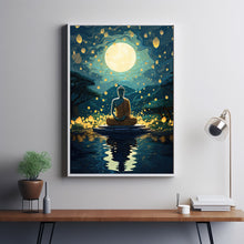 Gautama Buddha Spiritual Poster - Serene Buddha Illustration, Enlightening Wall Art for Meditation and Peace