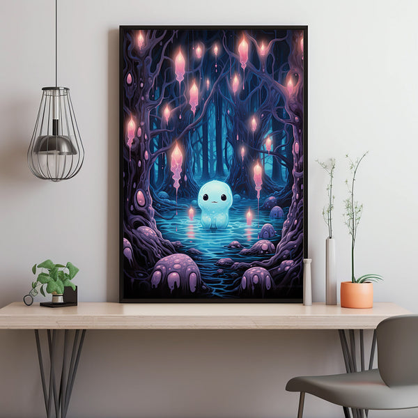 Ghost in the Forest Poster - Dark Romantic and Creepy | Spooky Cute Horror Wall Art