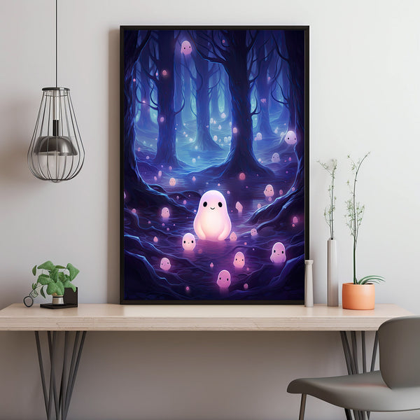 Ghost in the Forest Poster - Dark Romantic and Creepy | Spooky Cute Horror Wall Art