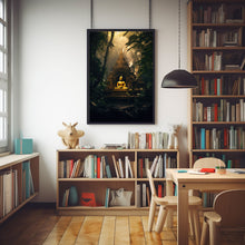 Ancient Temple in Dense Forest Poster - Spiritual Mystical Buddha Forest Art