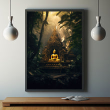 Ancient Temple in Dense Forest Poster - Spiritual Mystical Buddha Forest Art