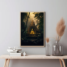 Ancient Temple in Dense Forest Poster - Spiritual Mystical Buddha Forest Art